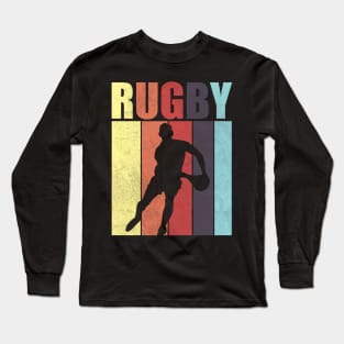Retro Rugby Vintage 70s Team Nostalgia Long Sleeve T-Shirt